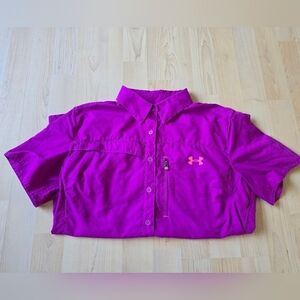 Under Armour Semi Fitted Heat Gear Fishing Shirt Size Small